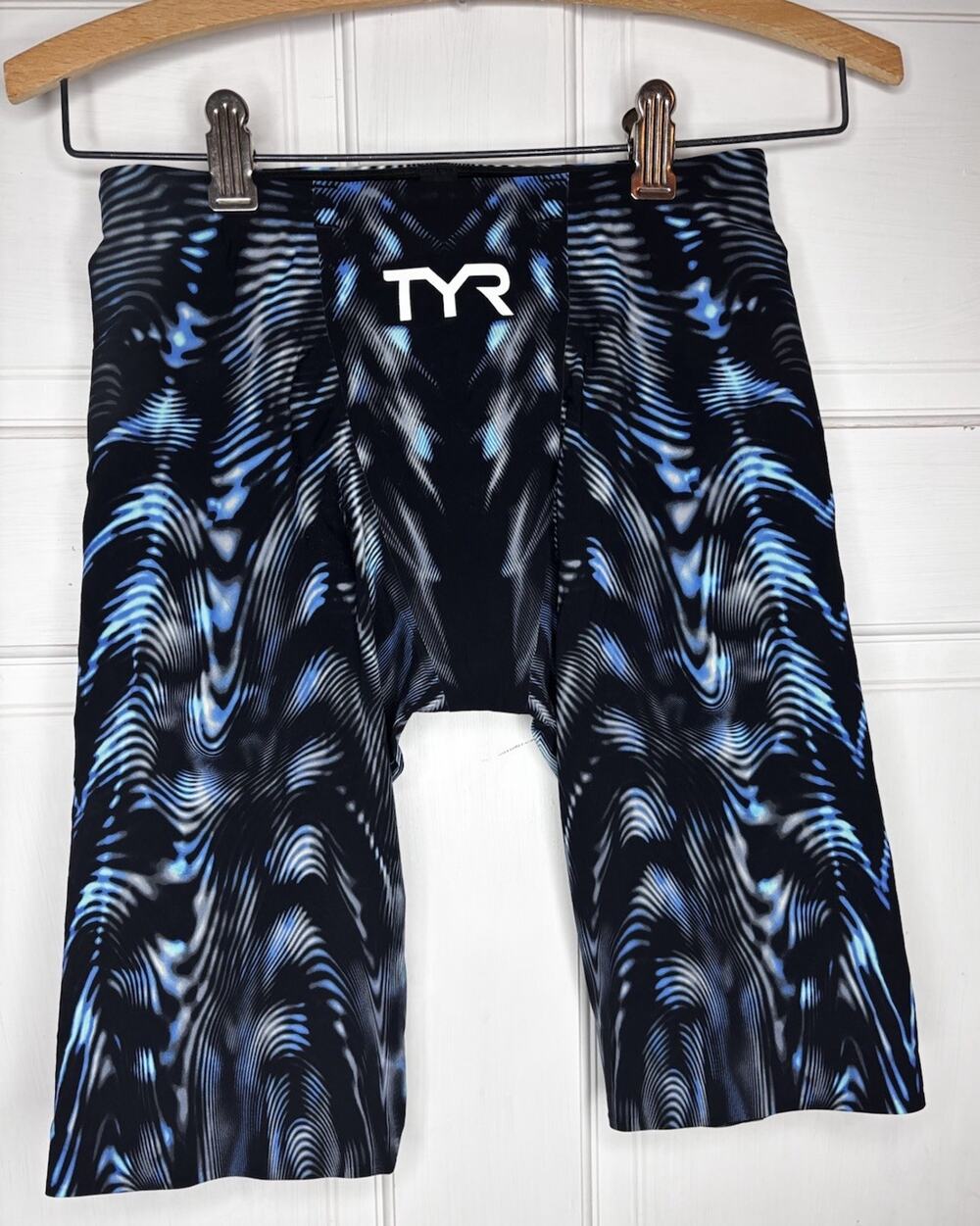 TYR Men's Venzo Genesis Jammer Swimsuit Tech Suit Steel Blue Size 26 High Waist
